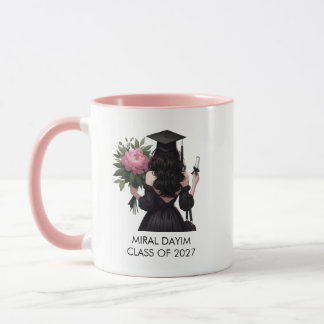 Taza Elegant Personalized Graduation Girl illustration