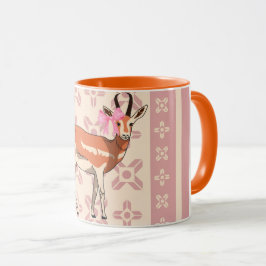 Taza Elegant Pink Doe-patterned Christmas