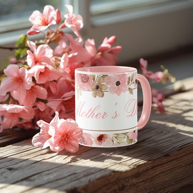 Taza Elegant Pink Watercolor Flower Coffee Mug (Subido por el creador)