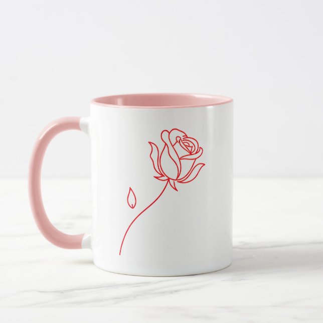 Taza Elegant Red Rose Valentine's Day Coffee Mug (Izquierda)