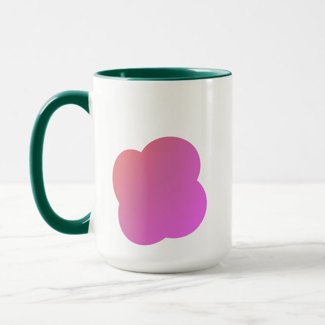 Taza Elegant Rose Pink Floral with Green Interior (Izquierda)