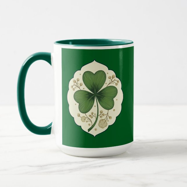 Taza Elegant Shamrock St Patrick’s Day - caneca (Izquierda)