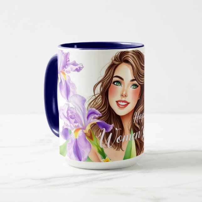 Taza Elegant Spring Iris Floral IWD Gift (Anverso izquierdo)