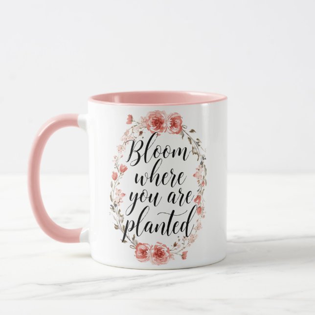 Taza Elegant Watercolor Botanical Message (Izquierda)