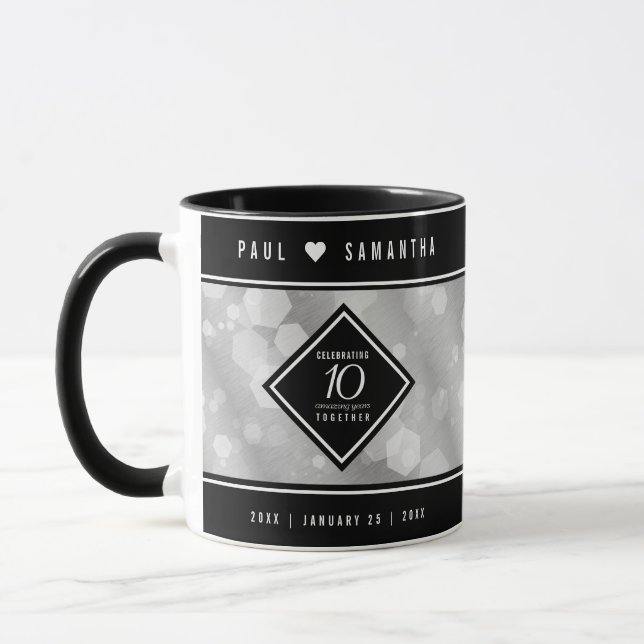 Taza Elegante 10° Aniversario del Boda Tin (Izquierda)