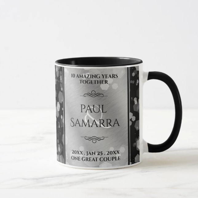 Taza Elegante 10° Boda Aniversario de la Porcelana (Derecha)