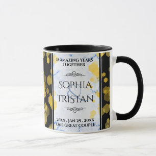 Taza Elegante 18º aniversario de Boda porcelano