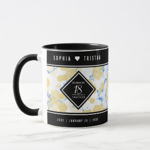 Taza Elegante 18º Aniversario del Boda de Porcelana