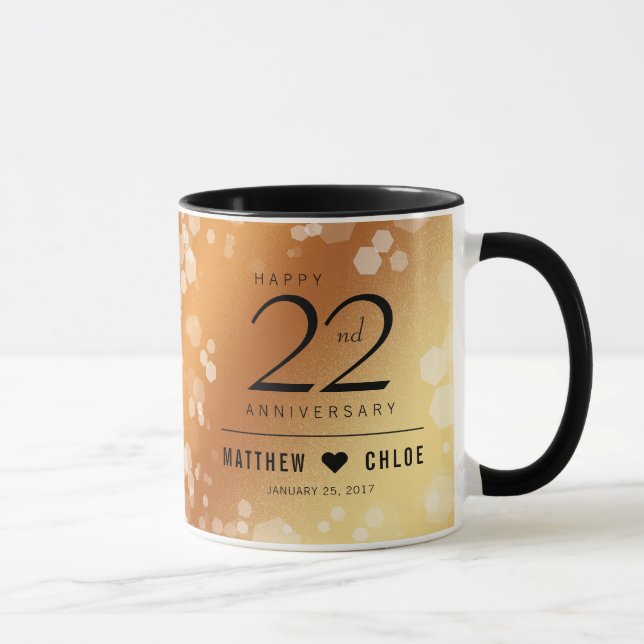 Taza Elegante 22° Aniversario del Boda del Cobre (Derecha)