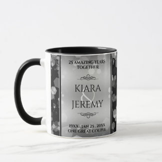 Taza Elegante 25° aniversario Boda de Plata