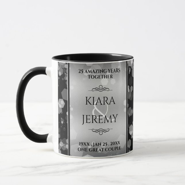 Taza Elegante 25° aniversario Boda de Plata (Izquierda)