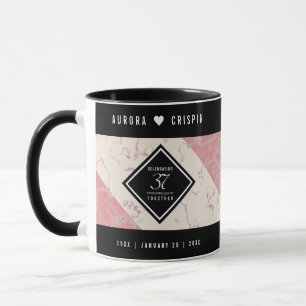Taza Elegante 37° Aniversario del Boda de Alabastro