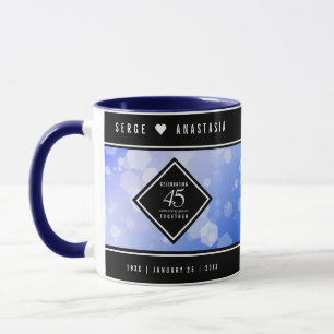 Taza Elegante 45° Aniversario del Boda de Sapphire