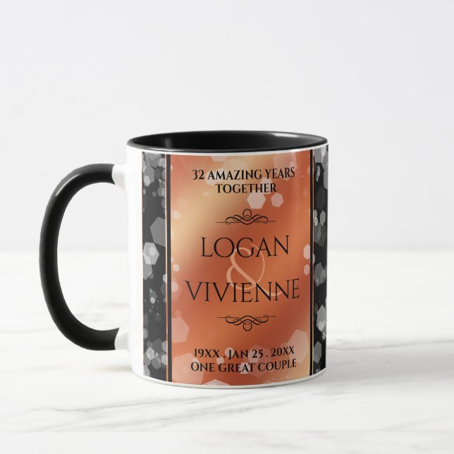 Taza Elegante 8.º aniversario del Boda de bronce (Izquierda)