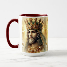 Taza Elegante acuarela de un rey sabio