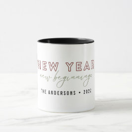 Taza Elegante Año Nuevo Comienzo Dos Personalizados de