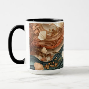 Taza ✨Elegante Arte Abstracto de Capas de Papel Botánic