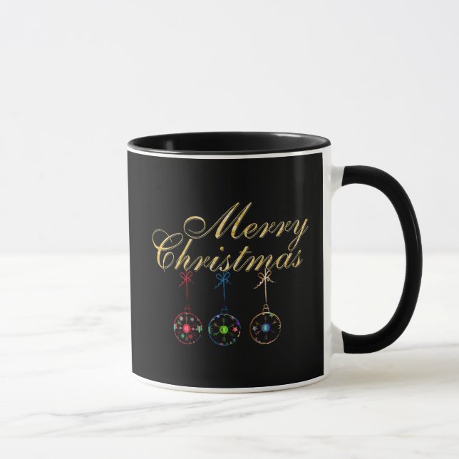 Taza Elegante arte de copos de nieve navideños (Derecha)