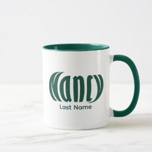 Taza Elegante arte "Nancy" personalizado en verde cazad