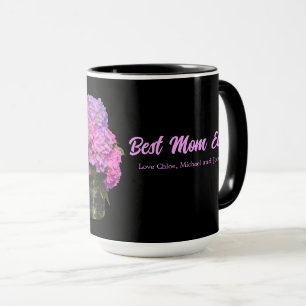 Taza Elegante azul púrpura azul floral
