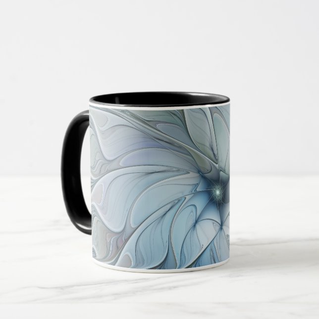 Taza Elegante Belleza Moderna Resumen Flor de Arte Frac (Anverso izquierdo)