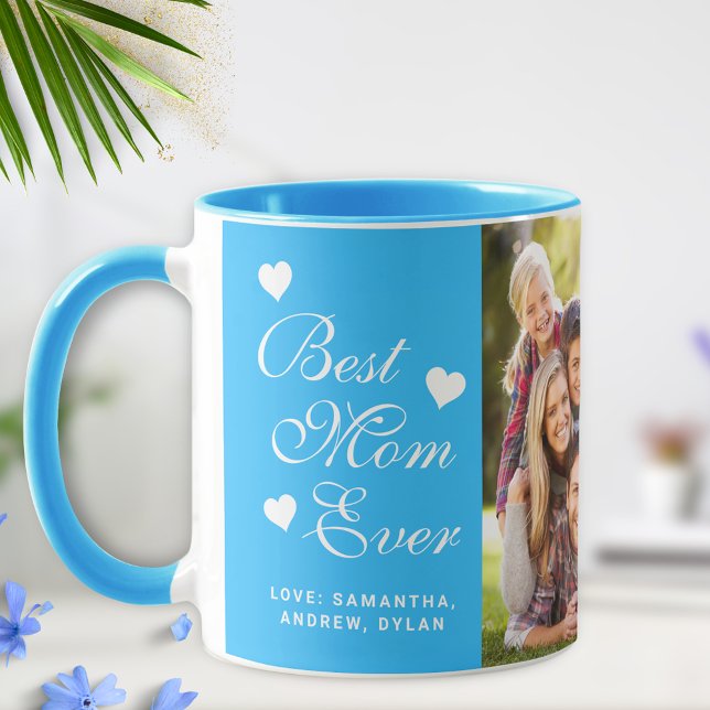 Taza Elegante Blue Mejor Mamá Foto Mug (Subido por el creador)