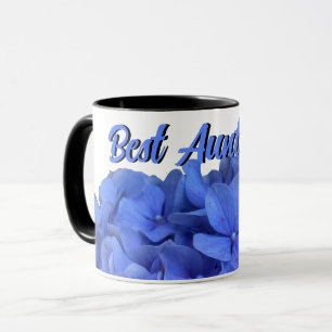 Taza Elegante Blue periwinkle hidrangeas florales