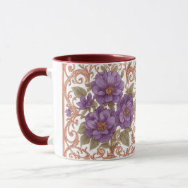 Taza Elegante Boda de arco floral vintage de Nouveau