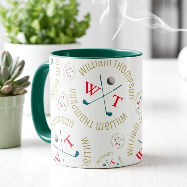 Taza Elegante café Mug para un golfer (patrón de logoti (Subido por el creador)