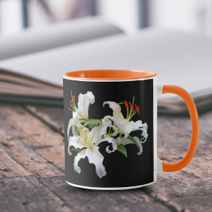 Taza Elegante Casablanca White Oriental Lilies