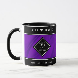Taza Elegante celebración del 12º Aniversario del Boda