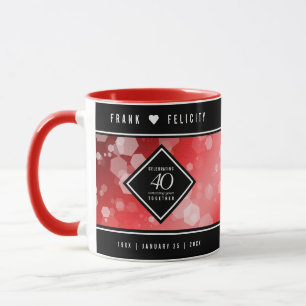 Taza Elegante celebración del 40° Aniversario del Boda