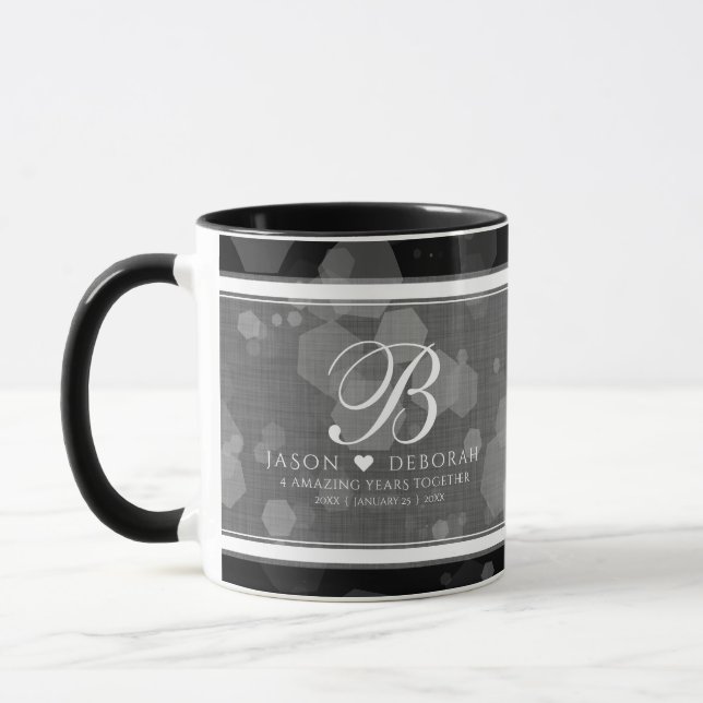 Taza Elegante celebración del cuarto aniversario de Bod (Izquierda)