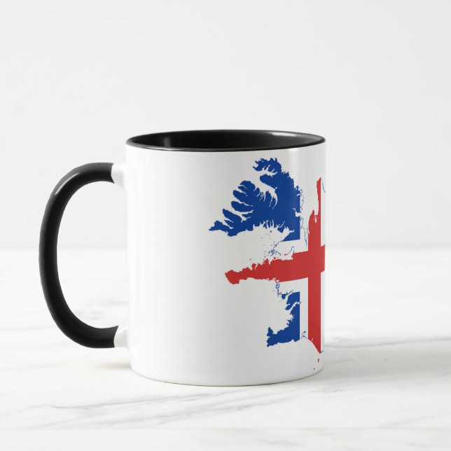 Taza Elegante cerámica cubierta con bandera de Islandia (Izquierda)