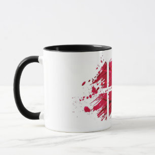 Taza Elegante cerámica cubierta de bandera danesa vinta