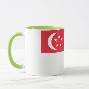 Taza Elegante cerámica cubierta de bandera de Singapur