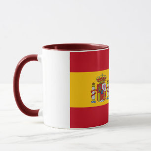 Taza Elegante cerámica cubierta de bandera española vin