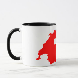 Taza Elegante cerámica cubierta de bandera suiza vintag