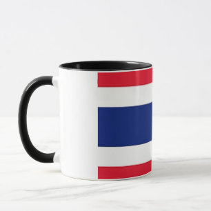 Taza Elegante cerámica cubierta de bandera tailandesa v