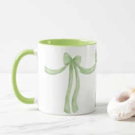 Taza Elegante Cinta Verde Satin Look Bonito Girly Mug