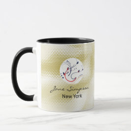 Taza Elegante código Qr Logo Textura Dorada