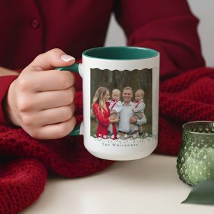 Taza Elegante Collage de fotos de la familia Wavy Keeps