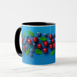 Taza Elegante Color Cute Sweet Blueberry Pattern