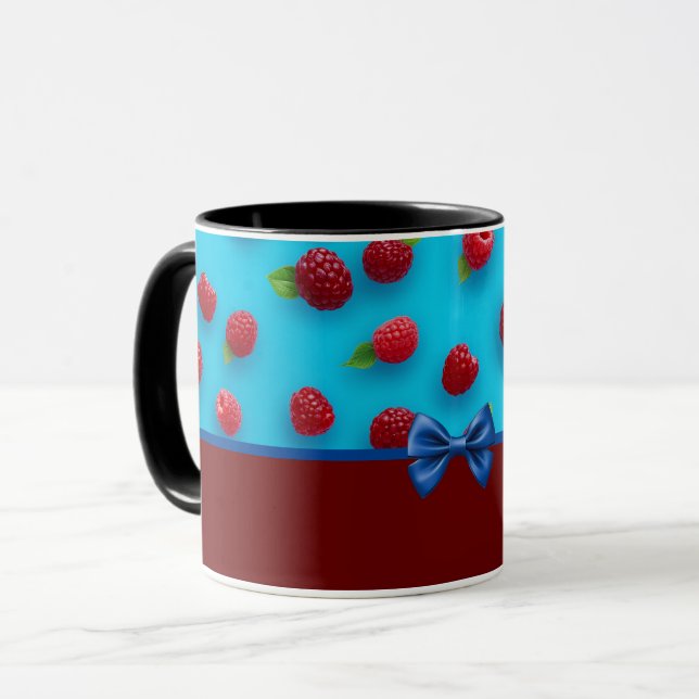 Taza Elegante Colorido Clásico Elegante Raspberry (Anverso izquierdo)