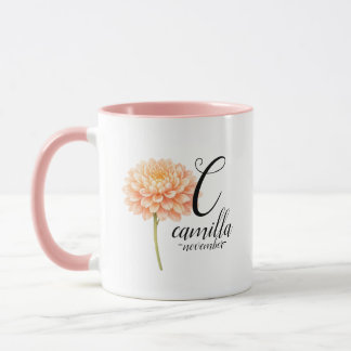 Taza Elegante Crisantemo Dorado con Pétalos Florecidos