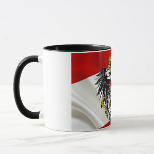 Taza Elegante Crisp Bandera Austríaca Cubierta De Cerám