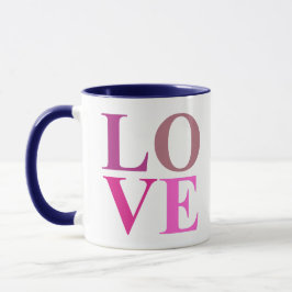 Taza Elegante, Cuidada Plaza de AMOR en tonos rosados