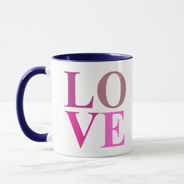 Taza Elegante, Cuidada Plaza de AMOR en tonos rosados (Izquierda)