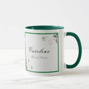 Taza Elegante dama de honor de la flor rosa
