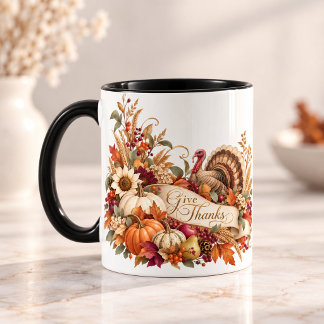 Taza elegante de Acción de Gracias | Dar gracias